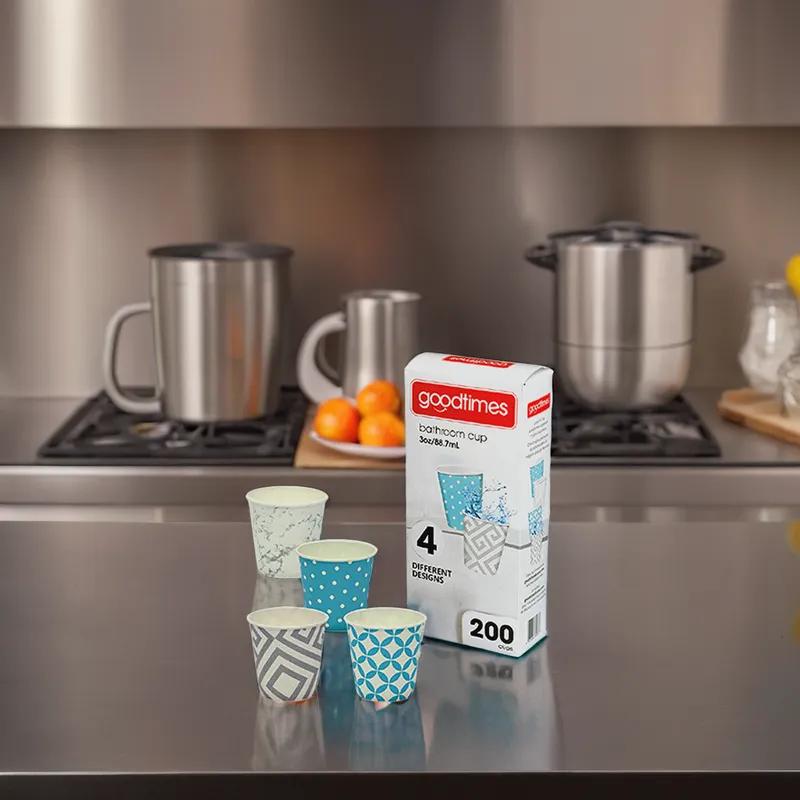 Cold Cup 3 OZ Coated Paper 4 Designs 2400/Case