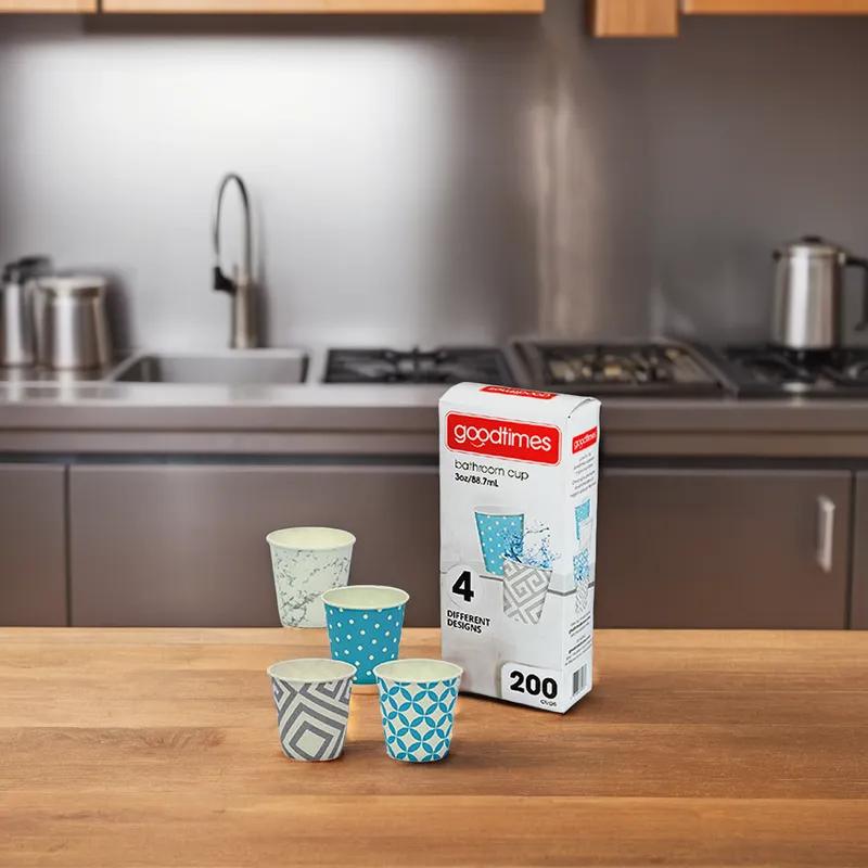 Cold Cup 3 OZ Coated Paper 4 Designs 2400/Case