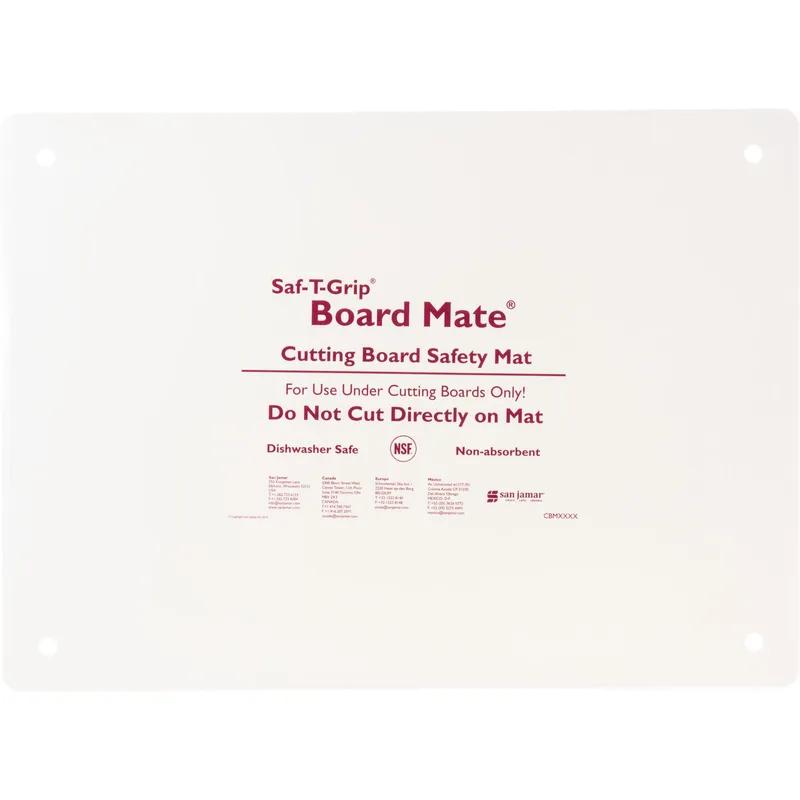San Jamar Saf-T-Grip Board Mate Cutting Board 22X16X0.13 IN White Hygienic 1/Each