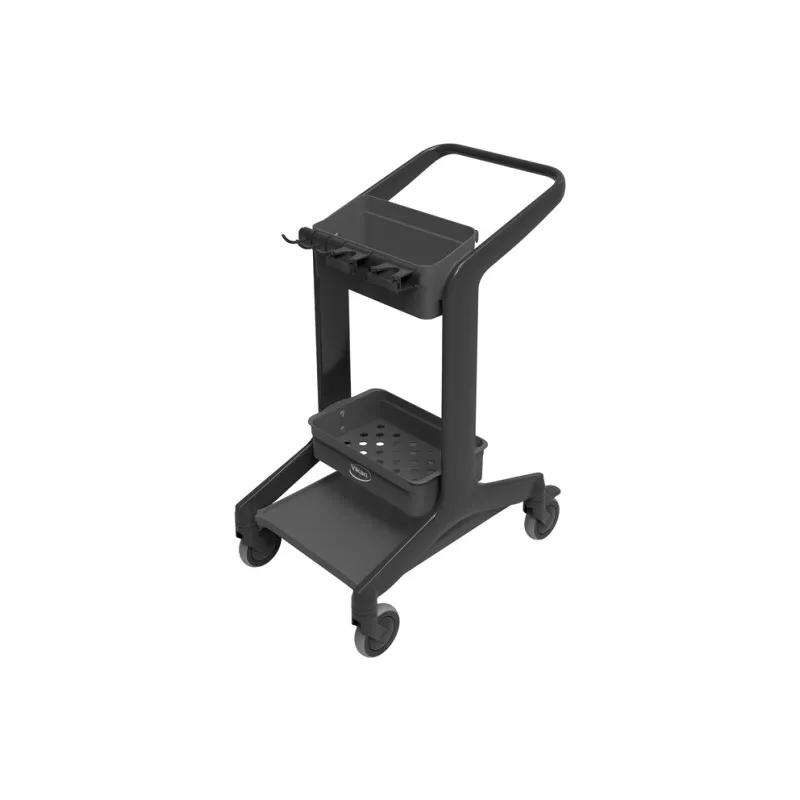 Vikan® HyGo Cleaning Station Black PP Stainless Steel TPE Rubber Brass Rear Locking Casters Unassembled Mobile 1/Each