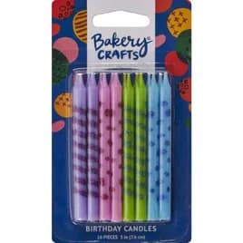 Candle Glitter Stripes & Dots 6/Box