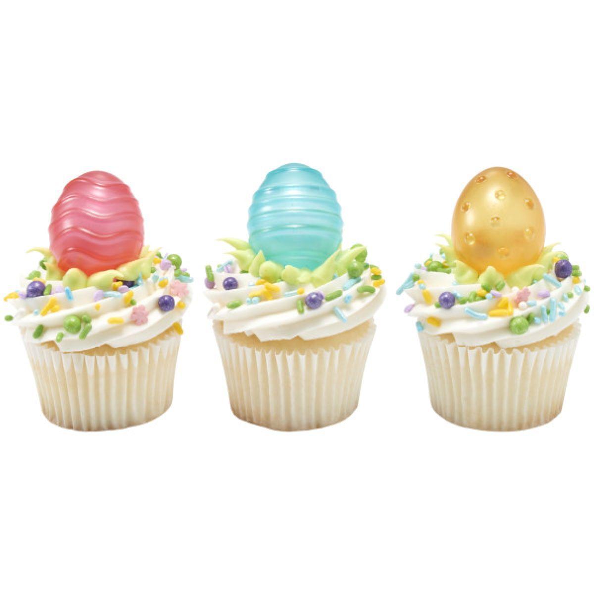Cake & Cupcake Topper Ring 1.4X1.55X1.85 IN Easter Egg Fillable 72/Bag