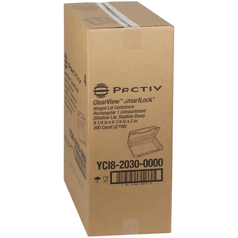 Take-Out Container Hinged With Dome Lid 9.25X6.25X2 IN OPS Clear Rectangle 200/Case