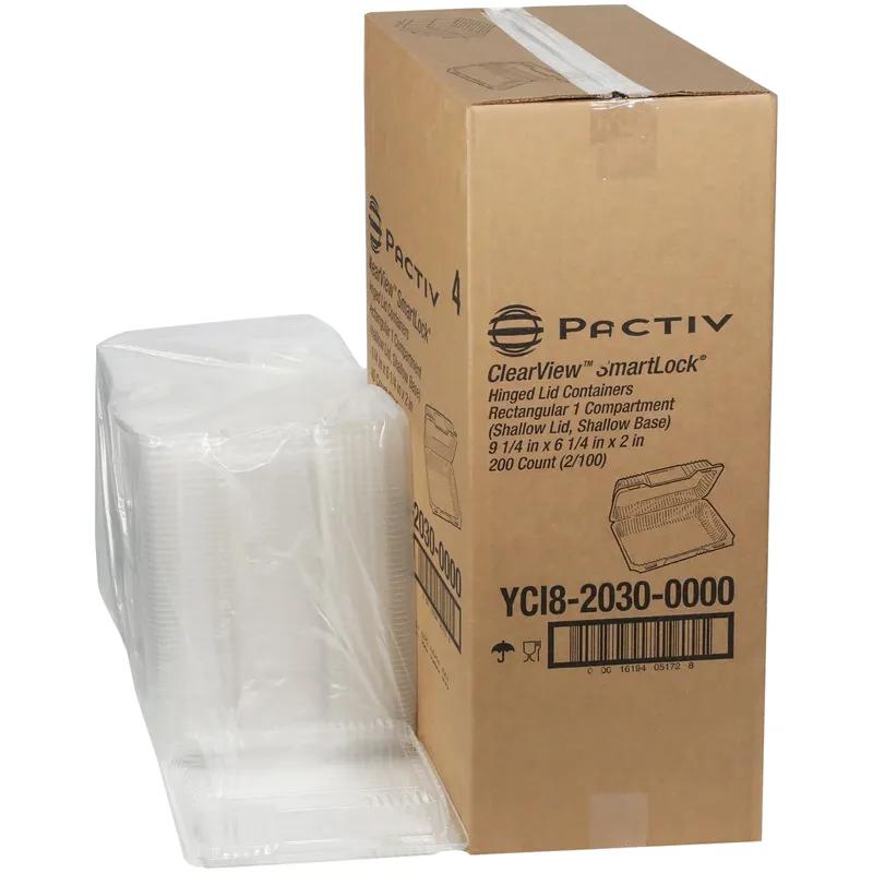 Take-Out Container Hinged With Dome Lid 9.25X6.25X2 IN OPS Clear Rectangle 200/Case