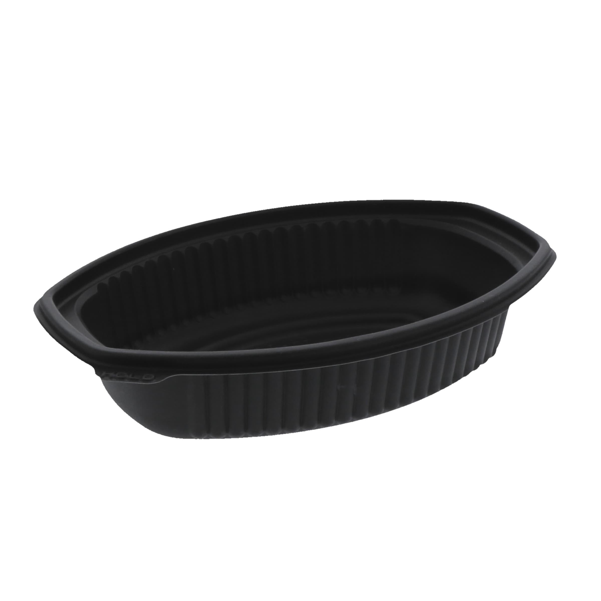 Casserole Take-Out Container Base With Dome Lid 7.875X5.25X2.5 IN MFPP Black Oval 252/Case
