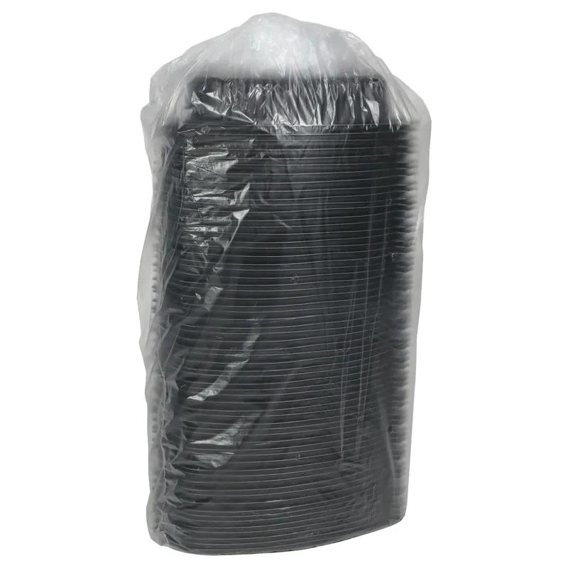 Casserole Take-Out Container Base With Dome Lid 7.875X5.25X2.5 IN MFPP Black Oval 252/Case