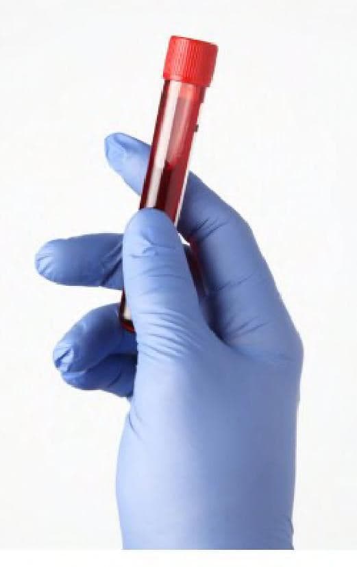 Examination Gloves Large (LG) 11 IN Blue Nitrile Powder-Free Beaded Cuff 100/Box