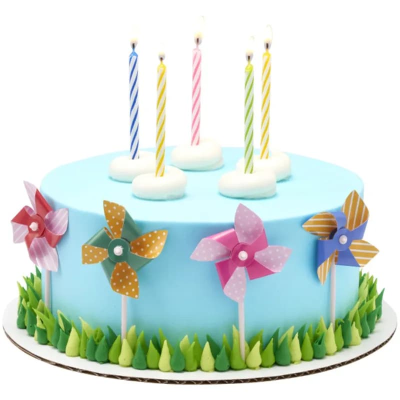 DecoPics® Cake Topper 3.65X1.8X0.65 IN Multicolor Pin Wheels 72/Bag