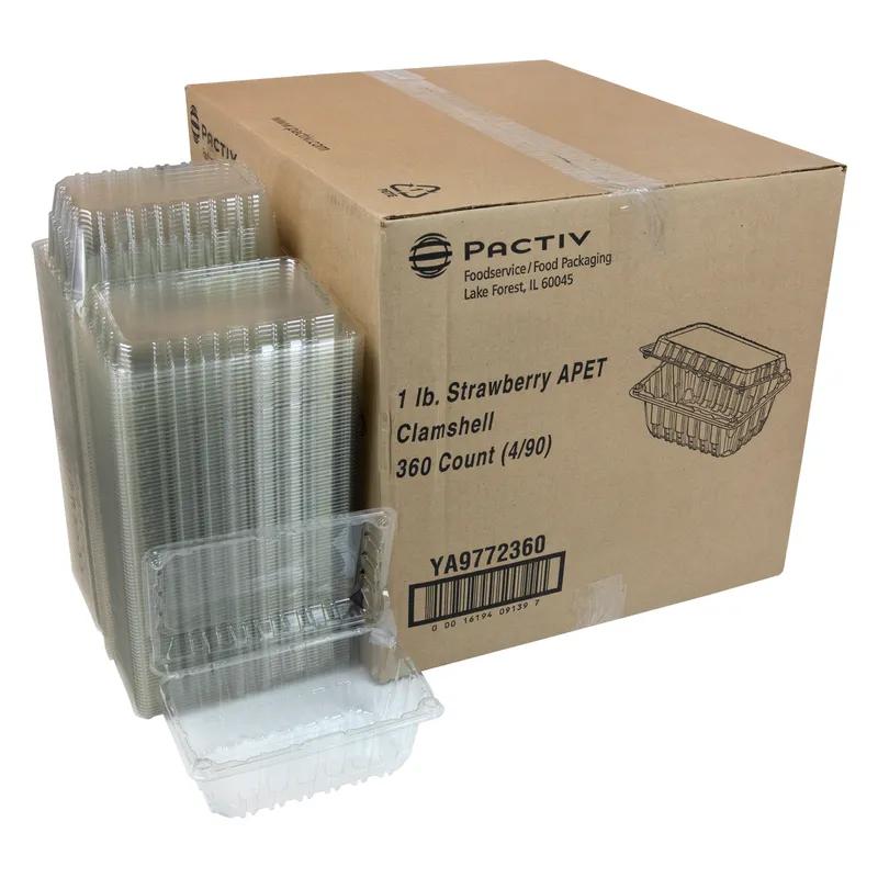 Strawberry Berry Basket Hinged 1 LB PET Clear 360/Case