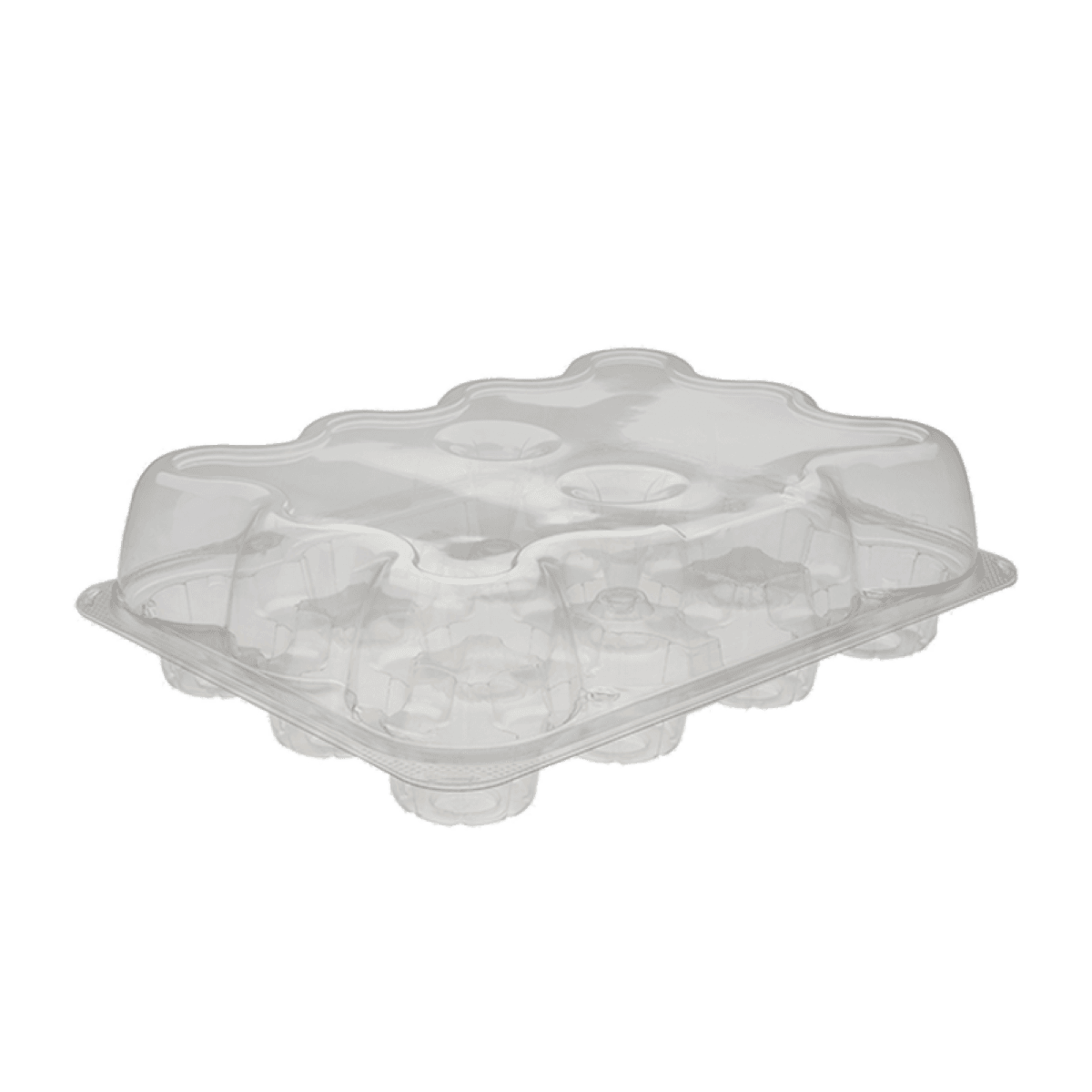 Cupcake Container With Hinged Lid 12 CT 12.75X9.677 IN PET Clear 120/Case