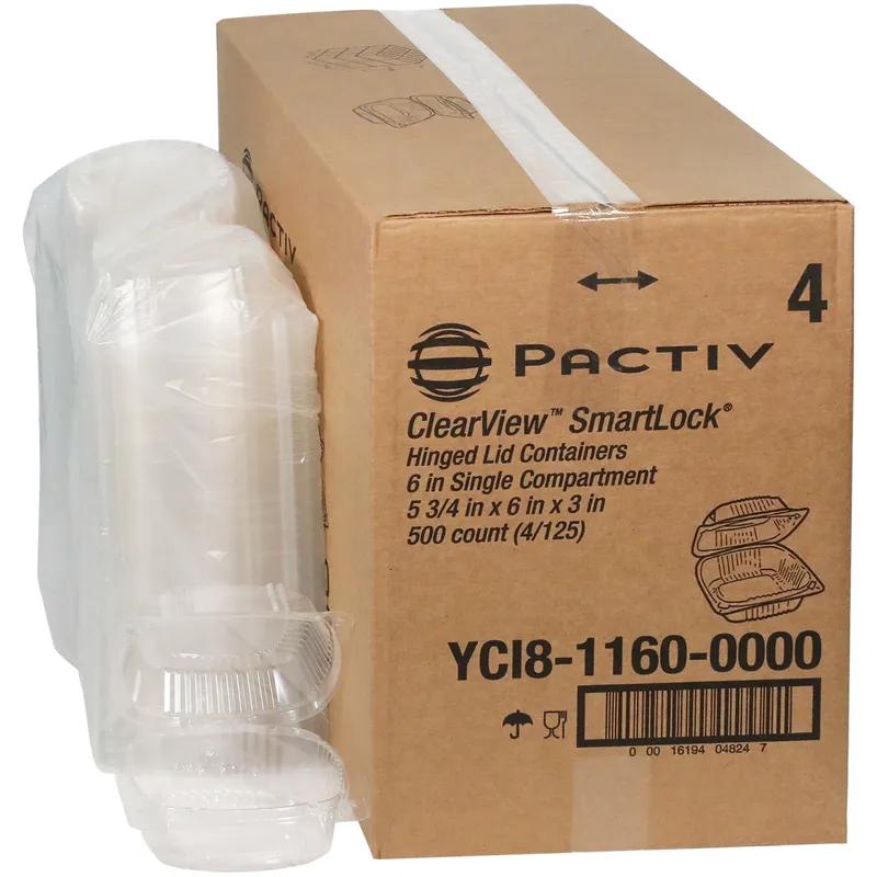 Take-Out Container Hinged 5.8X6X3 IN OPS Clear Square 500/Case