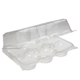 Cupcake Container With Hinged Lid 6 CT 10X7 IN PET Clear 120/Case