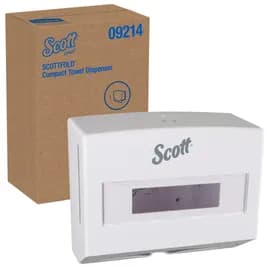 Scott® Paper Towel Dispenser Scottfold 10.75X9X4.75 IN Plastic Wall Mount White Folded Towel Compact 1/Each