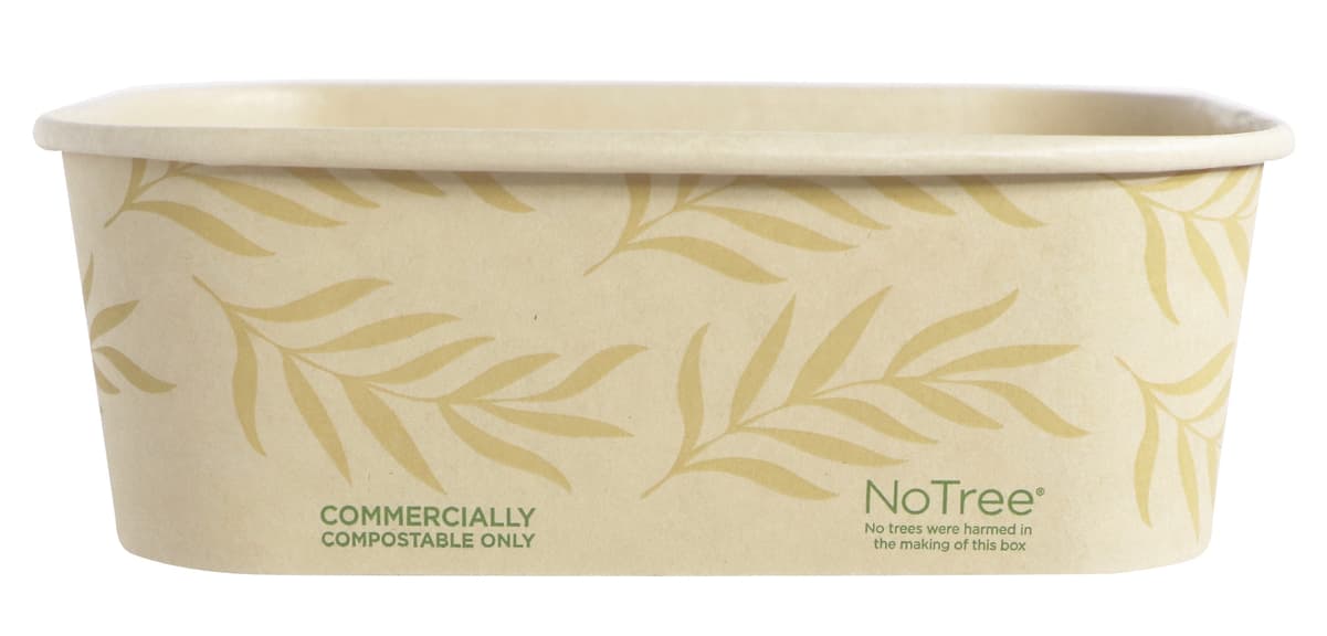 NoTree® Take-Out Container Base 6.8X4.7X2.3 IN Bamboo Paper Rectangle 300/Case