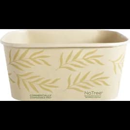 NoTree® Take-Out Container Base 6.8X4.7X3 IN Bamboo Paper Rectangle 300/Case