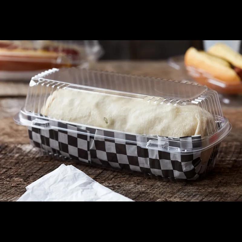 Hoagie & Sub Take-Out Container Hinged 9.3X4.5X3 IN OPS Clear Rectangle 250/Case