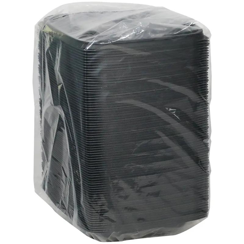 Take-Out Container 27 OZ 8.8X8.8X1.7 IN 3 Compartment MFPP Black 154/Case