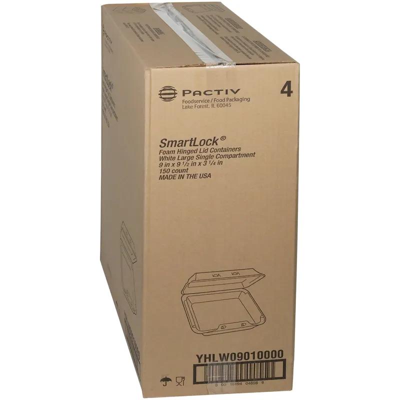 Take-Out Container Hinged 9X9.1X3.3 IN Polystyrene Foam White Square 150/Case