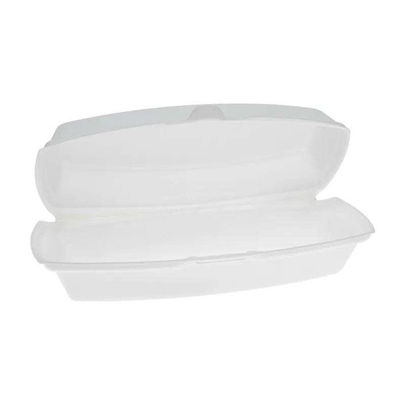 Hot Dog Take-Out Container Hinged 7.3X3X2 IN Polystyrene Foam White 504/Case