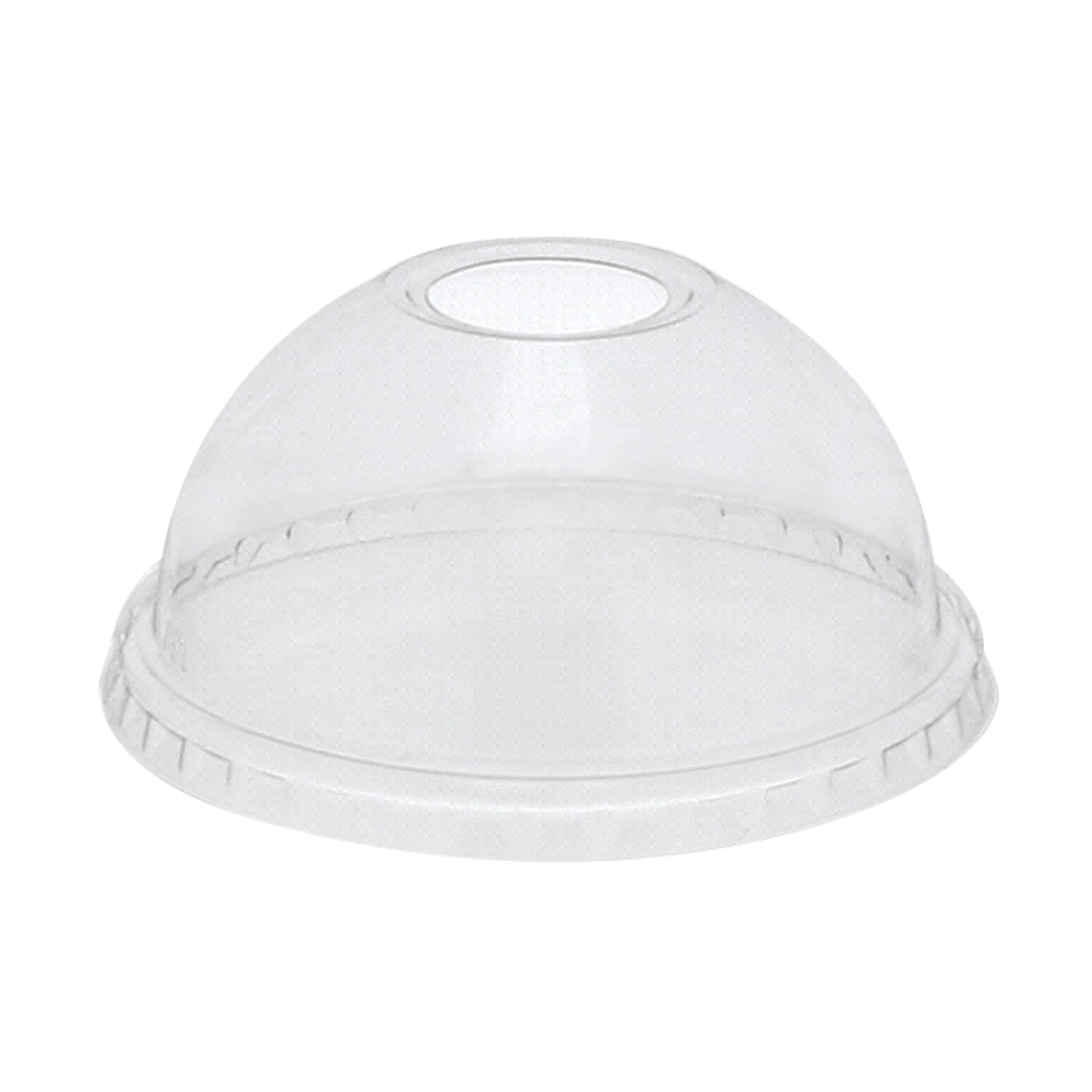 Lid Dome 3.8X1.4 IN RPET Clear For 20 OZ Bowl With Hole 900/Case