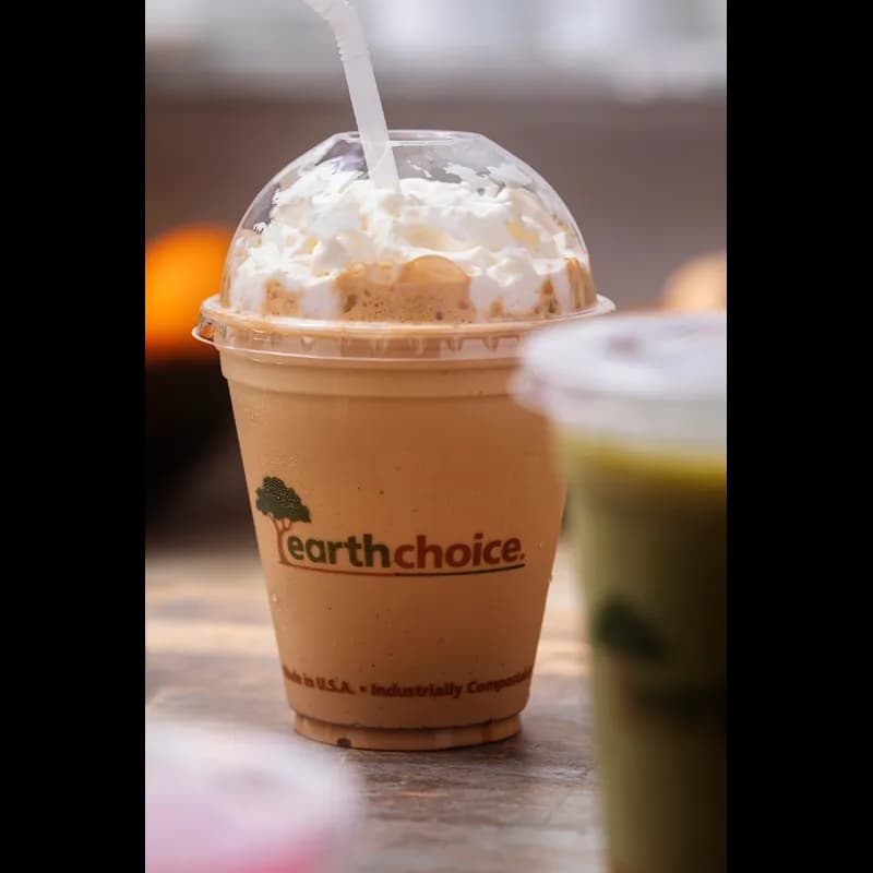 Lid Dome 3.8X1.4 IN RPET Clear For 20 OZ Bowl With Hole 900/Case