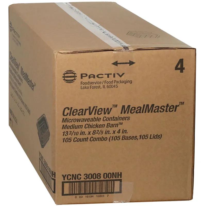 MealMaster® ClearView® Chicken Barn & Lunch Box 8 Piece 13.3X8.4X4 IN MFPP OPS Black Clear 105/Case