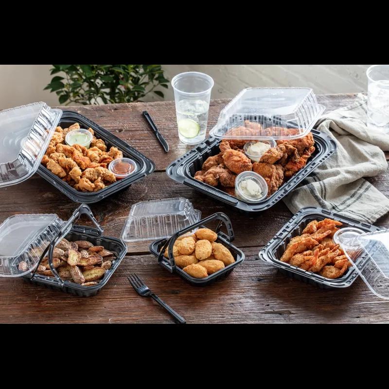 MealMaster® ClearView® Chicken Barn & Lunch Box 8 Piece 13.3X8.4X4 IN MFPP OPS Black Clear 105/Case