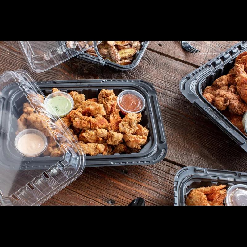 MealMaster® ClearView® Chicken Barn & Lunch Box 8 Piece 13.3X8.4X4 IN MFPP OPS Black Clear 105/Case