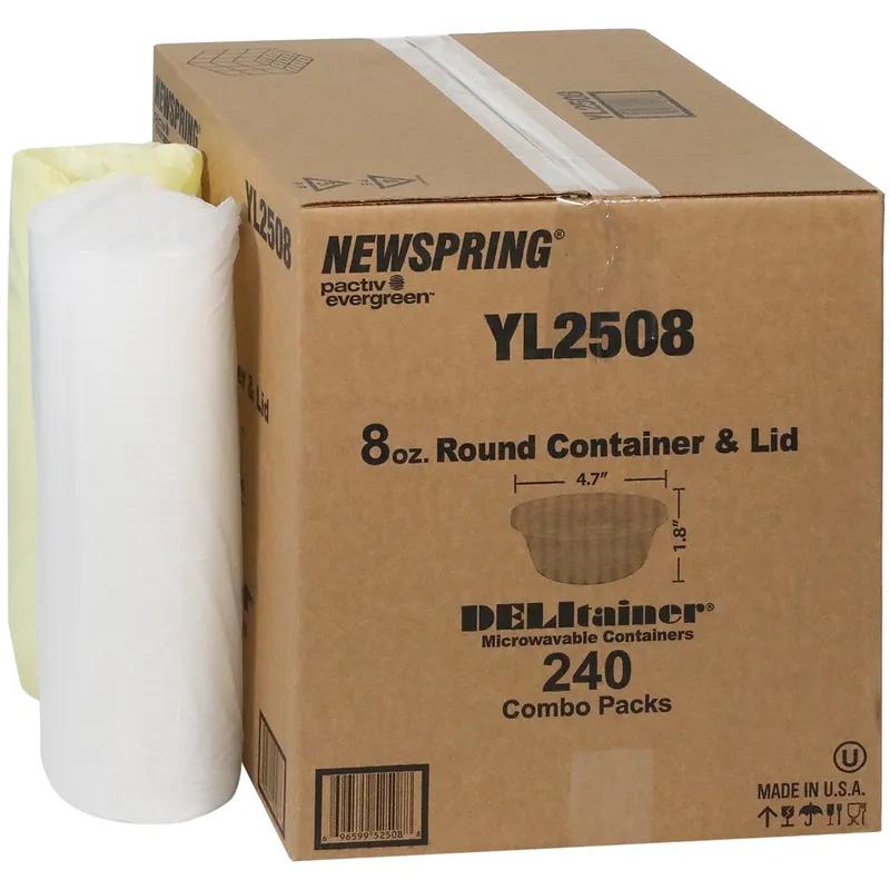 Food Deli Container Base & Lid Combo 8 OZ PP LLDPE Clear Round Heavy Duty 240/Case