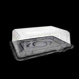1/4 Sheet Cake Container & Lid Combo With Rosedome Lid 15X11 IN PET Black Clear 50/Case