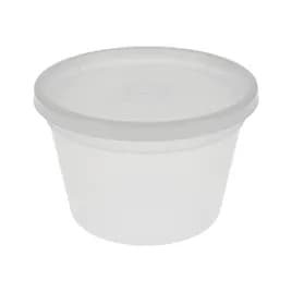 Food Deli Container Base & Lid Combo 16 OZ PP LLDPE Clear Round Microwave Safe 240/Case