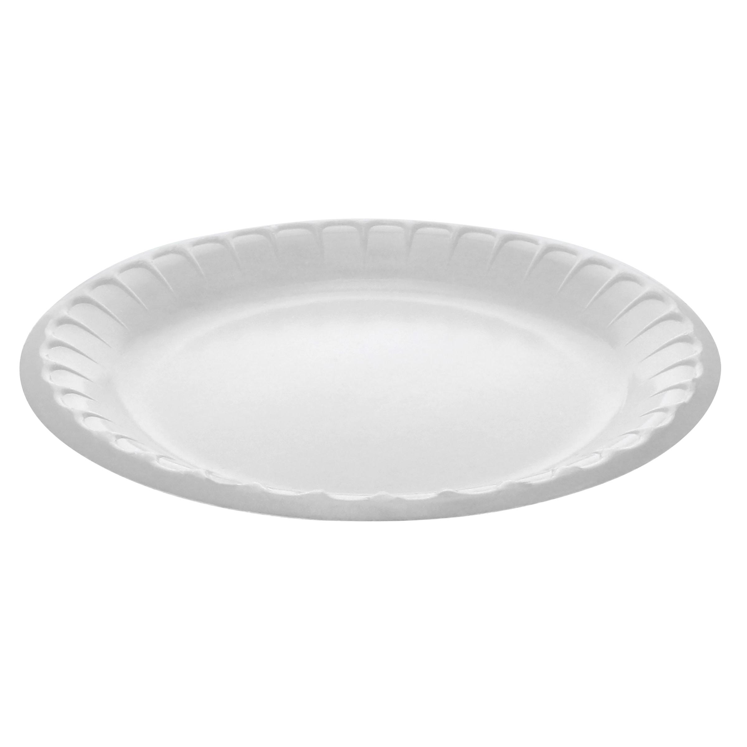 Plate 8.9X0.8 IN Polystyrene Foam White Round Laminated 500/Case