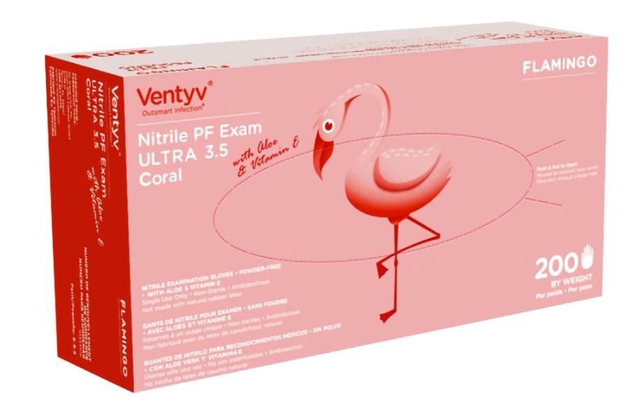 Examination Gloves Medium (MED) Nitrile Powder-Free Coated with Aloe & Vit E 200/Case