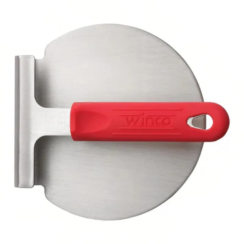 Smashed Burger Press 6 IN 1.67 LB 18/8 Stainless Steel Red With Red Silicone Sleeve 1/Each
