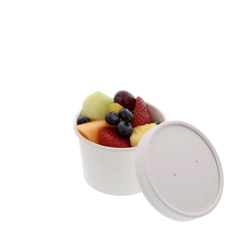 PrimeWare® Lid Paper White For 8-16 OZ Container Vented 500/Case