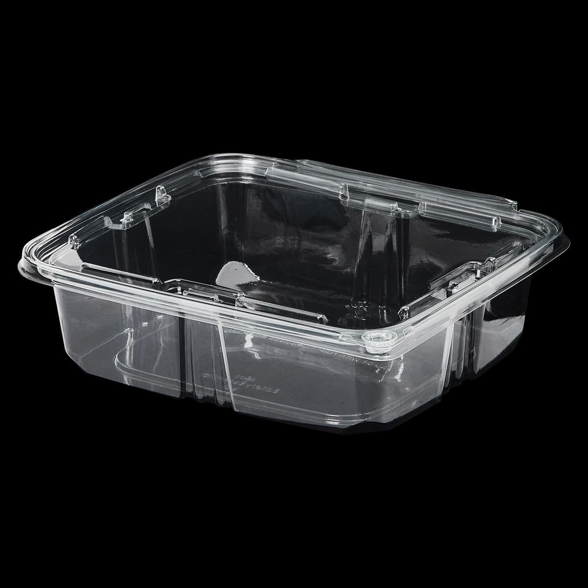Victoria Bay Deli Container Hinged 48 OZ RPET Clear Tamper-Evident 88 Count/Pack 2 Packs/Case 176 Count/Case