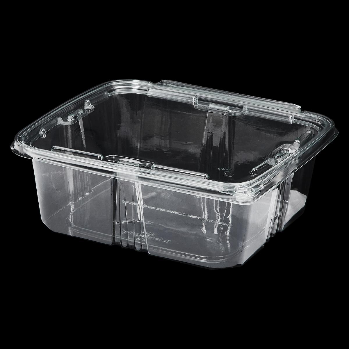 Victoria Bay Deli Container Hinged 64 OZ RPET Clear Tamper-Evident 82 Count/Pack 2 Packs/Case 164 Count/Case
