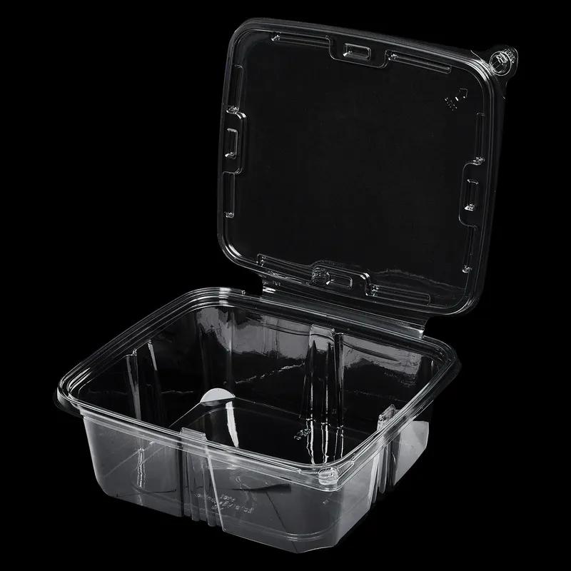 Victoria Bay Deli Container Hinged 64 OZ RPET Clear Tamper-Evident 82 Count/Pack 2 Packs/Case 164 Count/Case