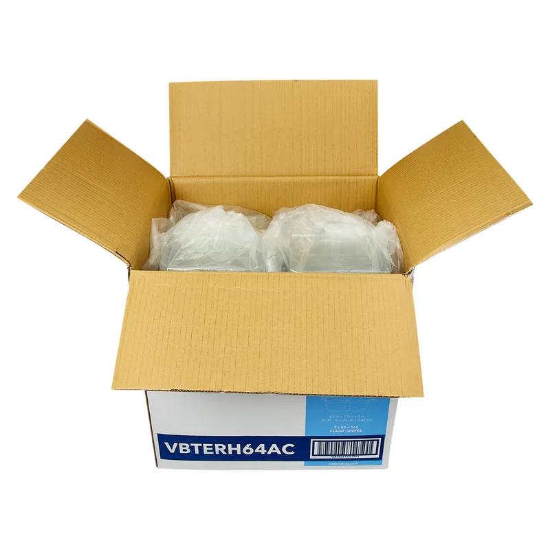 Victoria Bay Deli Container Hinged 64 OZ RPET Clear Tamper-Evident 82 Count/Pack 2 Packs/Case 164 Count/Case
