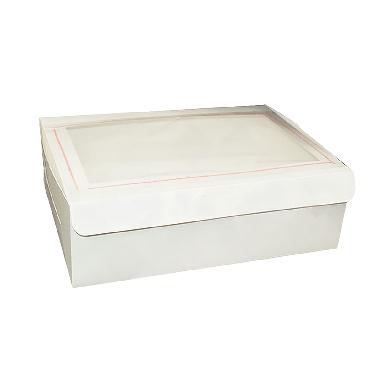 Cake Box 1/2 Size 19X14X6 IN Paperboard White Rectangle With Window 50/Case