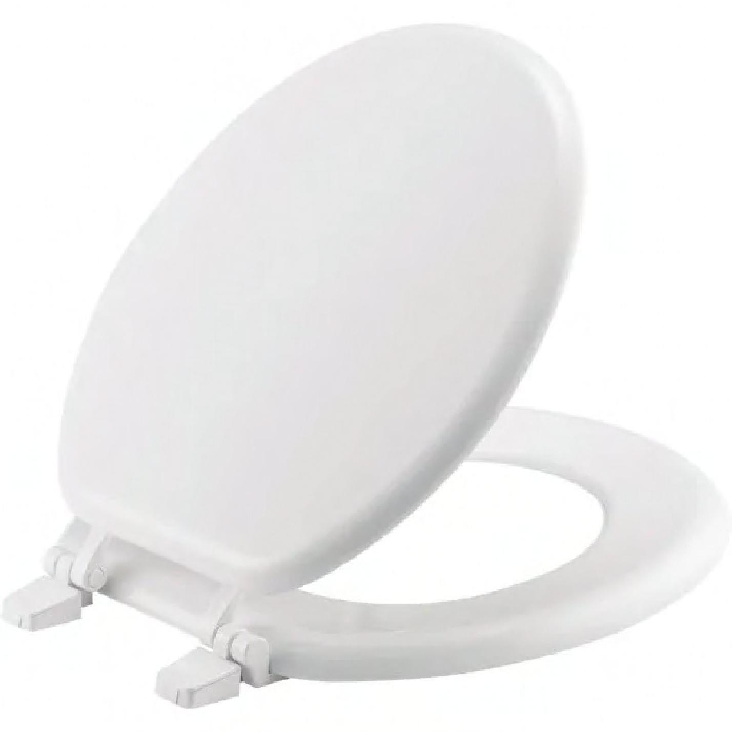 Toilet Seat Fits Most Manufacturers’ Round Toilets 16.5X14.5 IN White Round Wood Enamel 1/Each