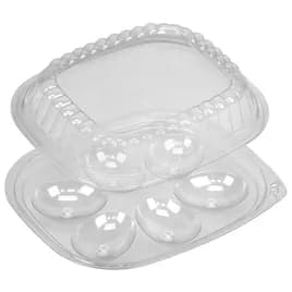 Egg Deli Container Hinged 6 Compartment PET Clear 416/Case