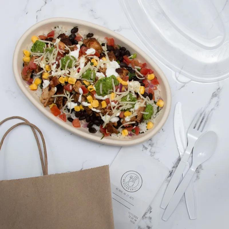 Dart® Burrito Bowl 28 OZ Sugarcane Natural Oval 300/Case