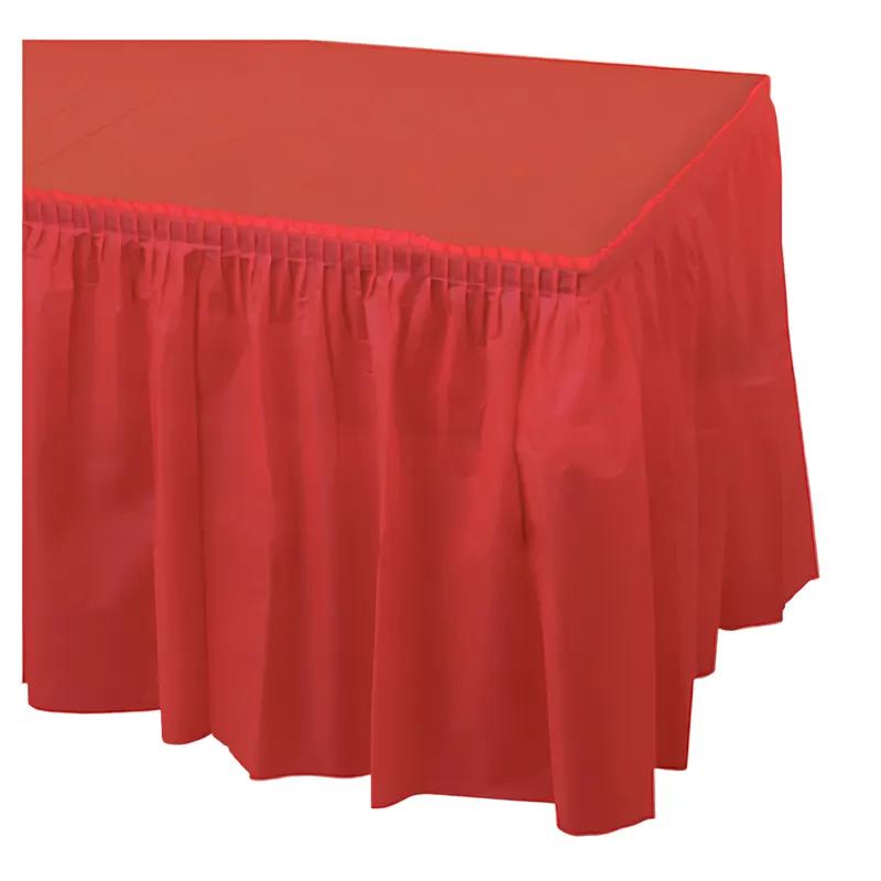 Table Skirt 29X168 IN Plastic Red 6/Case