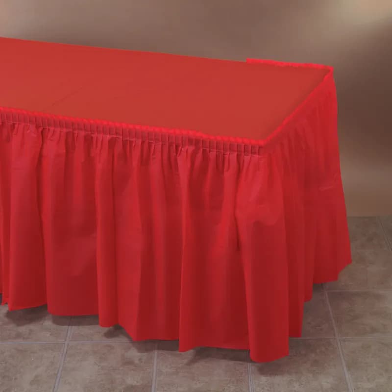Table Skirt 29X168 IN Plastic Red 6/Case