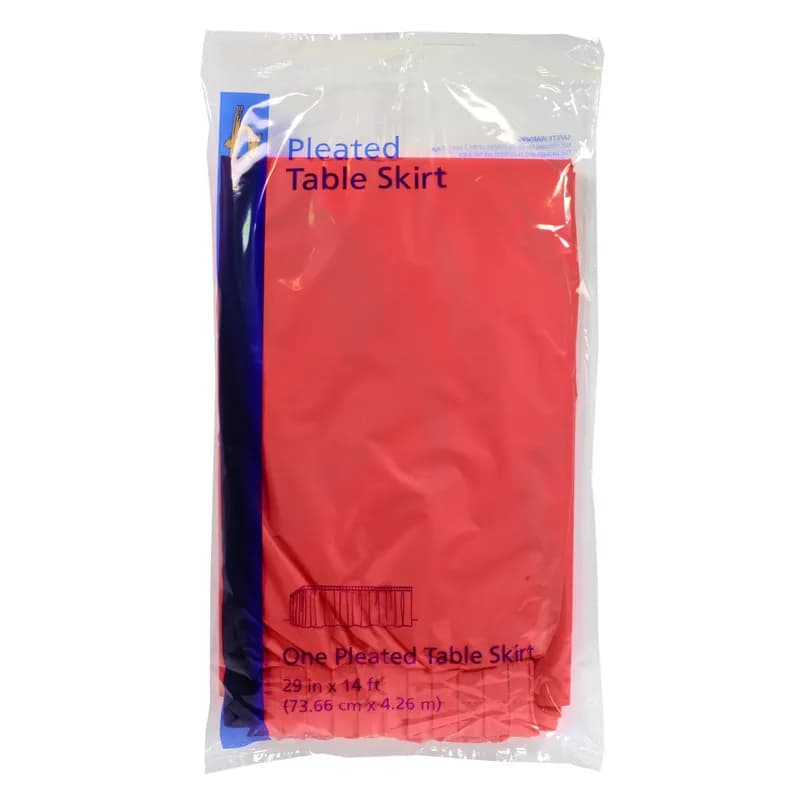 Table Skirt 29X168 IN Plastic Red 6/Case