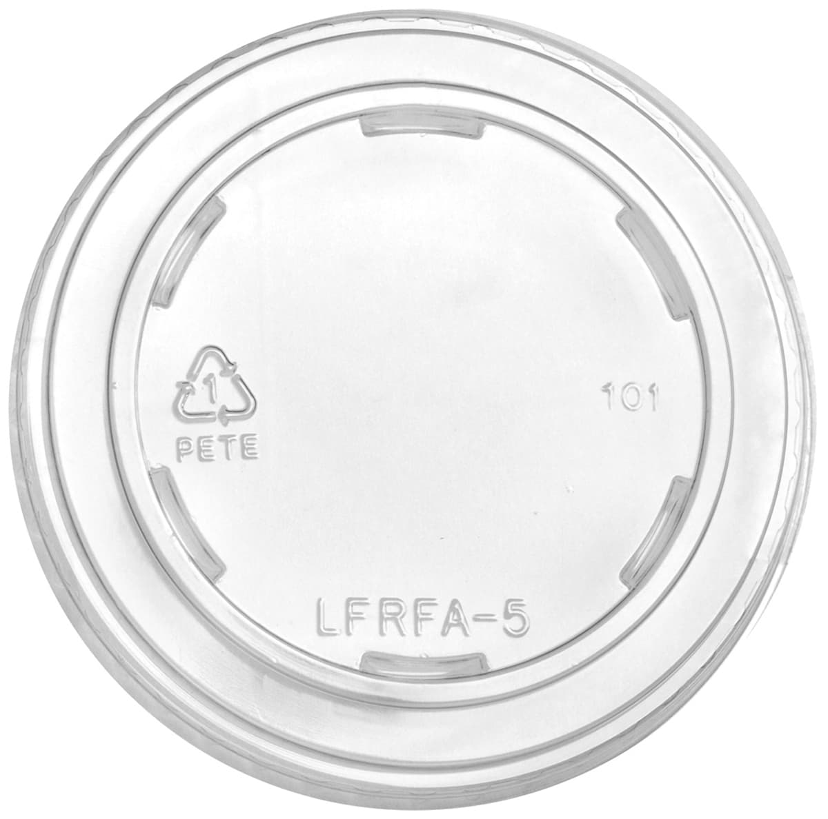 Lid Flat PET Clear Round For 5 OZ Container 1000/Case