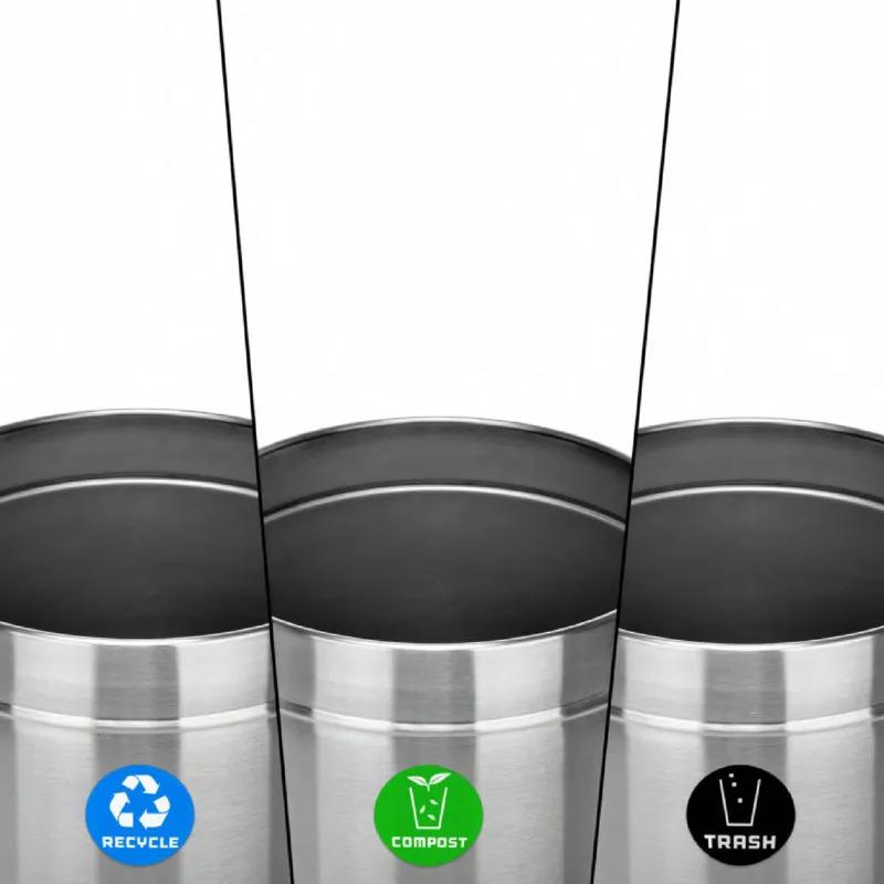 Recycling Station 15.70X15.70X32.20 IN 27 GAL Stainless Steel 2/Pack