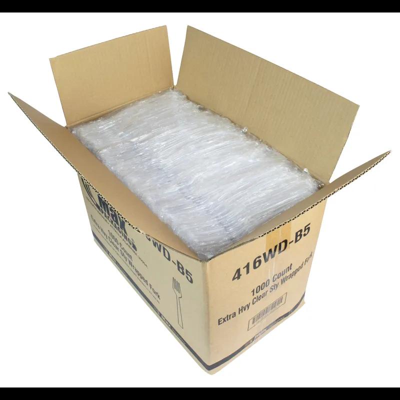 Fork Plastic Clear Extra Heavy Wrapped 1000/Case