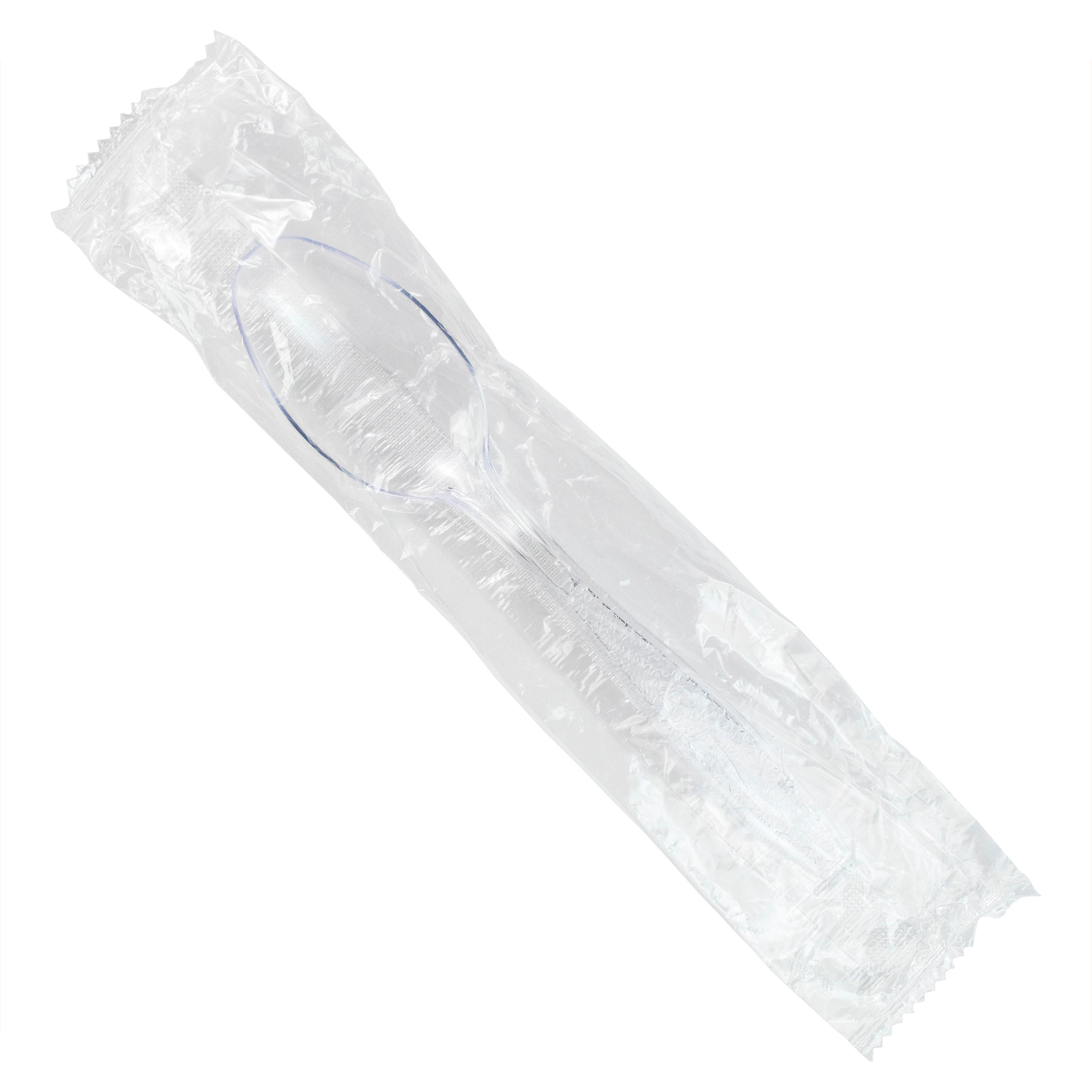 Spoon Plastic Clear Extra Heavy Wrapped 1000/Case